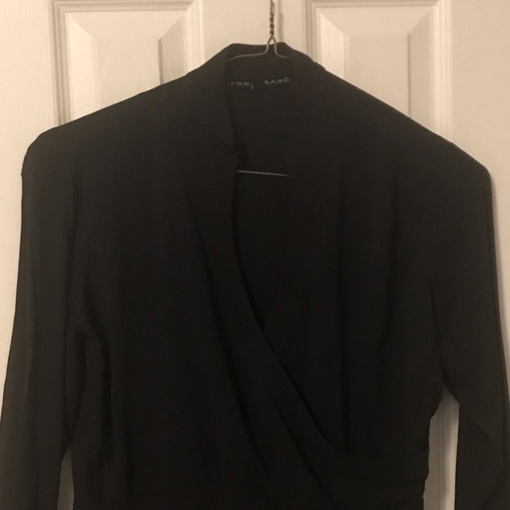 Black Jenne Maac silky faux wrap blouse 💐promo 5 items / $50. Add 2 ur bundle.